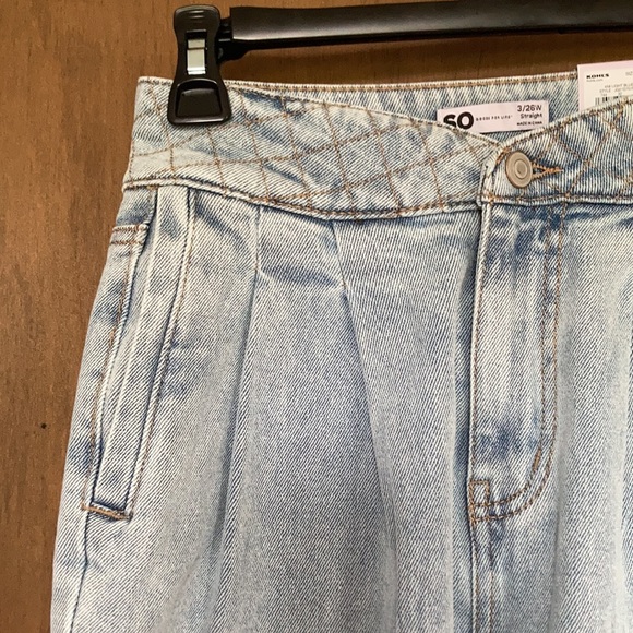 Relisting❌Super highrise straight woven denim jean pant quilted design waistband - Picture 7 of 17